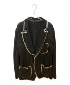 Yohji Yamamoto pour hommeヨウジヤマモト プールオム）の古着「ステッチデザインパイルジャケット」｜ブラック