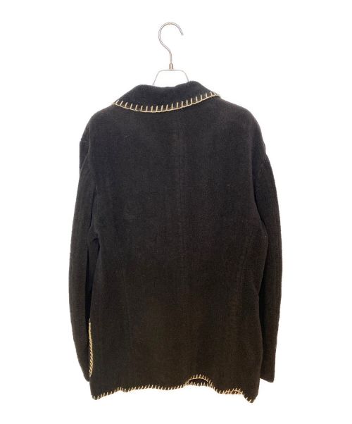 Yohji Yamamoto pour homme（ヨウジヤマモト プールオム）Yohji Yamamoto pour homme (ヨウジヤマモト プールオム) ステッチデザインパイルジャケット ブラック サイズ:3の古着・服飾アイテム