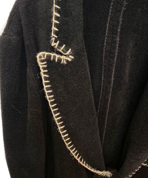 Yohji Yamamoto pour homme（ヨウジヤマモト プールオム）Yohji Yamamoto pour homme (ヨウジヤマモト プールオム) ステッチデザインパイルジャケット ブラック サイズ:3の古着・服飾アイテム