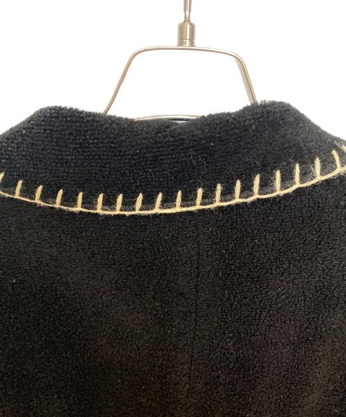 Yohji Yamamoto pour homme（ヨウジヤマモト プールオム）Yohji Yamamoto pour homme (ヨウジヤマモト プールオム) ステッチデザインパイルジャケット ブラック サイズ:3の古着・服飾アイテム