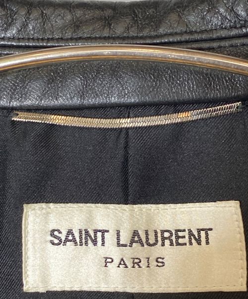 Saint Laurent Paris（サンローランパリ）Saint Laurent Paris (サンローランパリ) レザー切替テーラードジャケット ブラック サイズ:42の古着・服飾アイテム
