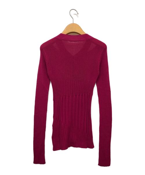 YOHJI YAMAMOTO（ヨウジヤマモト）YOHJI YAMAMOTO (ヨウジヤマモト) ジップアップニット ピンク サイズ:2の古着・服飾アイテム