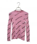 BALENCIAGAバレンシアガ）の古着「ロゴ総柄ニット」｜ピンク