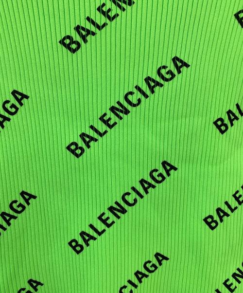 BALENCIAGA（バレンシアガ）BALENCIAGA (バレンシアガ) ロゴ総柄ニット グリーン サイズ:Sの古着・服飾アイテム