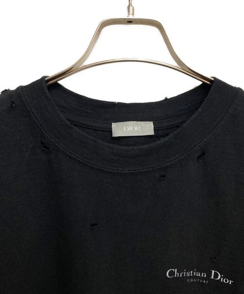 Dior（ディオール）Dior (ディオール) 23AW DIOR COUTURE ダメージ加工Tシャツ ブラック サイズ:Lの古着・服飾アイテム