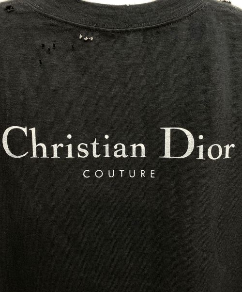 Dior（ディオール）Dior (ディオール) 23AW DIOR COUTURE ダメージ加工Tシャツ ブラック サイズ:Lの古着・服飾アイテム