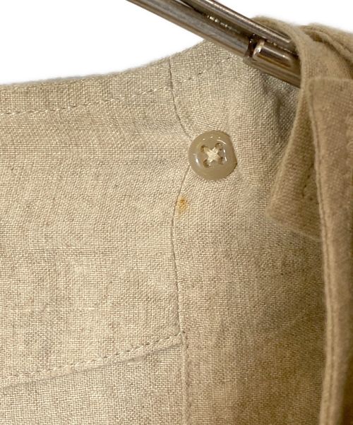 Yohji Yamamoto pour homme（ヨウジヤマモト プールオム）Yohji Yamamoto pour homme (ヨウジヤマモト プールオム) LINEN DDW NO COLLAR LEFT BUTTON JACKET ベージュ サイズ:2の古着・服飾アイテム