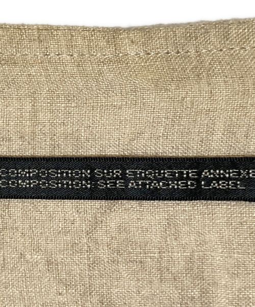 Yohji Yamamoto pour homme（ヨウジヤマモト プールオム）Yohji Yamamoto pour homme (ヨウジヤマモト プールオム) LINEN DDW NO COLLAR LEFT BUTTON JACKET ベージュ サイズ:2の古着・服飾アイテム