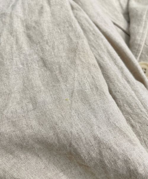 Yohji Yamamoto pour homme（ヨウジヤマモト プールオム）Yohji Yamamoto pour homme (ヨウジヤマモト プールオム) LINEN DDW NO COLLAR LEFT BUTTON JACKET ベージュ サイズ:2の古着・服飾アイテム
