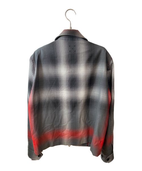BURBERRY（バーバリー）BURBERRY (バーバリー) POP TRADING COMPANY (ポップトレーディングカンパニー) ブラーチェック ウール ハリントンジャケット ブラック サイズ:46の古着・服飾アイテム