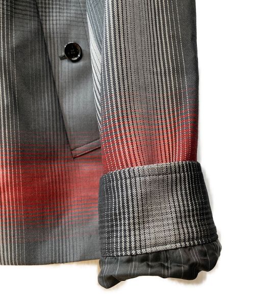 BURBERRY（バーバリー）BURBERRY (バーバリー) POP TRADING COMPANY (ポップトレーディングカンパニー) ブラーチェック ウール ハリントンジャケット ブラック サイズ:46の古着・服飾アイテム