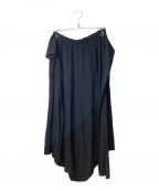 Y'sワイズ）の古着「RAYON BROAD FRONT TIGHTENING PANTS」｜ブラック
