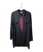 Yohji Yamamoto pour hommeヨウジヤマモト プールオム）の古着「23SS pour homme 筒袖前当て布B」｜ブラック