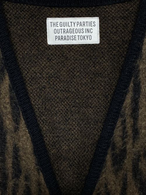 WACKO MARIA（ワコマリア）WACKO MARIA (ワコマリア) LEOPARD MOHAIR CARDIGAN ブラウン サイズ:Lの古着・服飾アイテム