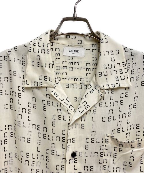 CELINE（セリーヌ）CELINE (セリーヌ) デジタルプリントルーズフィットハワイアンシャツ （Digital Logo Loose Fit Hawaiian Shirt） アイボリー サイズ:36の古着・服飾アイテム