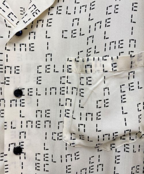 CELINE（セリーヌ）CELINE (セリーヌ) デジタルプリントルーズフィットハワイアンシャツ （Digital Logo Loose Fit Hawaiian Shirt） アイボリー サイズ:36の古着・服飾アイテム