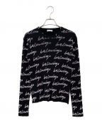 BALENCIAGAバレンシアガ）の古着「ロゴ総柄ニット」｜ブラック