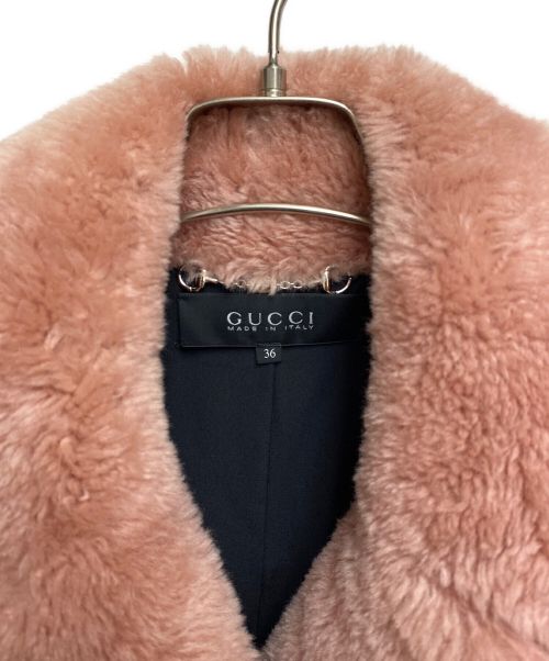 GUCCI（グッチ）GUCCI (グッチ) ボアPコート ピンク サイズ:36の古着・服飾アイテム
