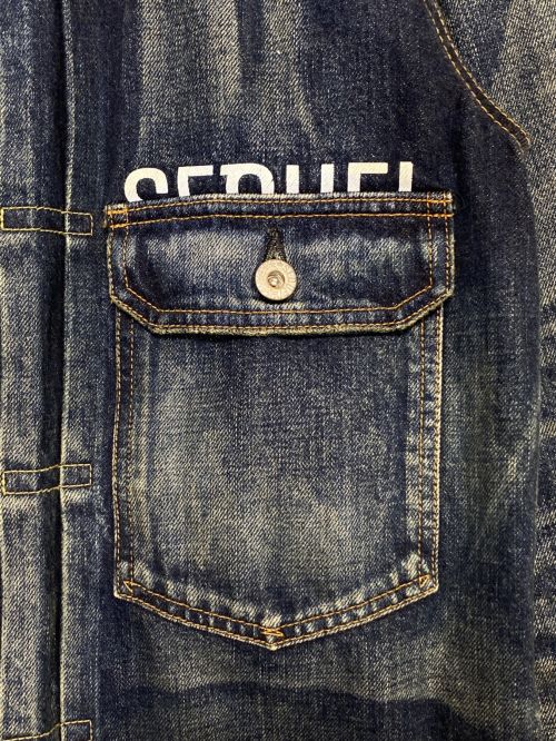 SEQUEL（シークエル）SEQUEL (シークエル) FRAGMENT (フラグメント) DAMAGE DENIM JACKET ブルー サイズ:Mの古着・服飾アイテム