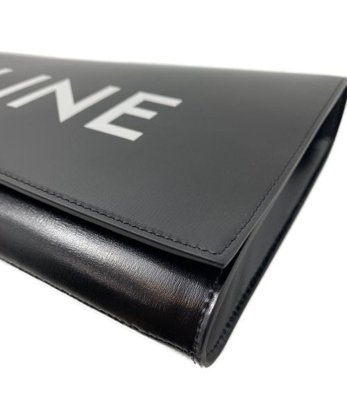 CELINE（セリーヌ）CELINE (セリーヌ) プリント アシンメトリック クラッチバッグ ブラックの古着・服飾アイテム