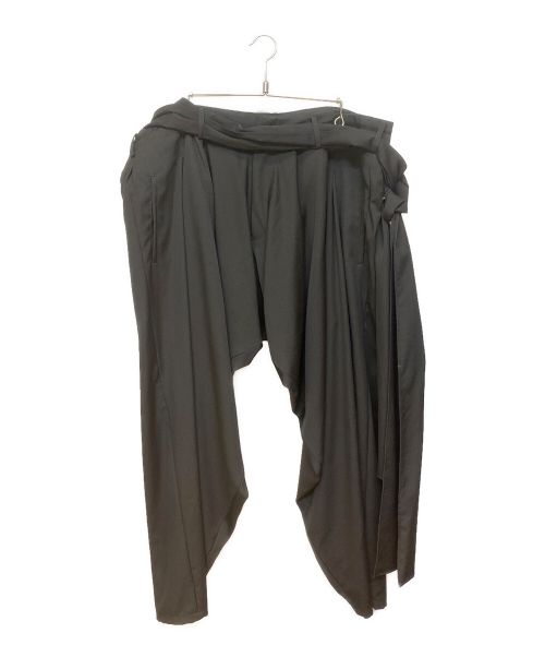 Yohji Yamamoto pour homme（ヨウジヤマモト プールオム）Yohji Yamamoto pour homme (ヨウジヤマモト プールオム) 23aw 腰巻ドレープパンツ ブラック サイズ:1の古着・服飾アイテム