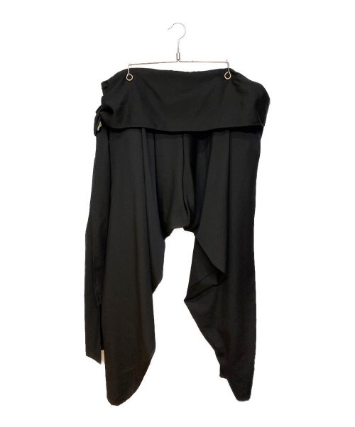 Yohji Yamamoto pour homme（ヨウジヤマモト プールオム）Yohji Yamamoto pour homme (ヨウジヤマモト プールオム) 23aw 腰巻ドレープパンツ ブラック サイズ:1の古着・服飾アイテム