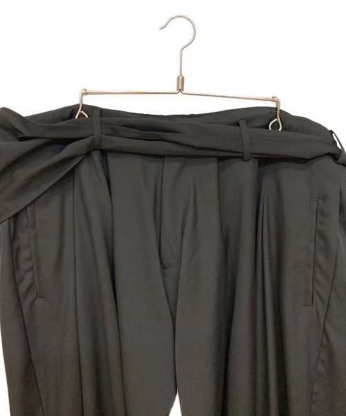 Yohji Yamamoto pour homme（ヨウジヤマモト プールオム）Yohji Yamamoto pour homme (ヨウジヤマモト プールオム) 23aw 腰巻ドレープパンツ ブラック サイズ:1の古着・服飾アイテム