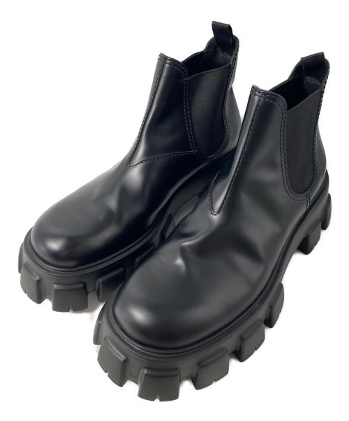 PRADA（プラダ）PRADA (プラダ) モノリス チェルシーブーツ ブラック サイズ:8の古着・服飾アイテム