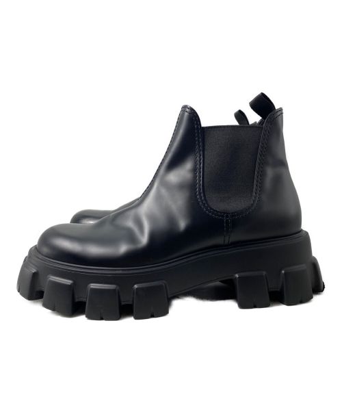 PRADA（プラダ）PRADA (プラダ) モノリス チェルシーブーツ ブラック サイズ:8の古着・服飾アイテム