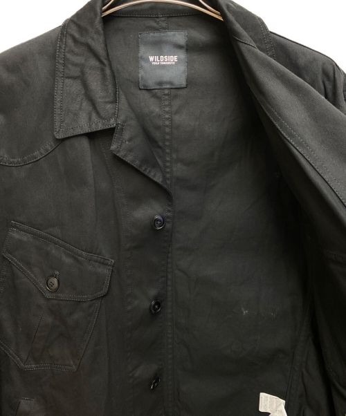 WILDSIDE YOHJI YAMAMOTO（ワイルドサイド ヨウジ ヤマモト）WILDSIDE YOHJI YAMAMOTO (ワイルドサイド ヨウジ ヤマモト) Cotton Chino 5B Shirt Jacket ブラック サイズ:3の古着・服飾アイテム