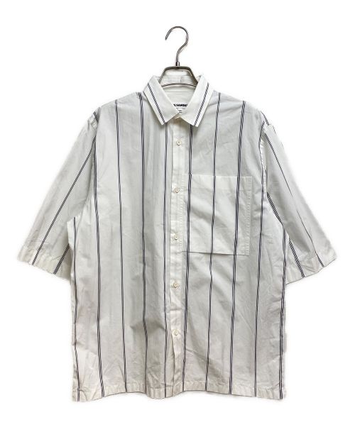 JIL SANDER（ジルサンダー）JIL SANDER (ジルサンダー) SILENCE STRIPED COTTON-POPLIN SHIRT （サイレンス ストライプ コットン ポプリンシャツ） ホワイト サイズ:38の古着・服飾アイテム