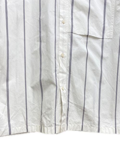 JIL SANDER（ジルサンダー）JIL SANDER (ジルサンダー) SILENCE STRIPED COTTON-POPLIN SHIRT （サイレンス ストライプ コットン ポプリンシャツ） ホワイト サイズ:38の古着・服飾アイテム
