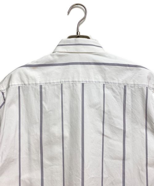 JIL SANDER（ジルサンダー）JIL SANDER (ジルサンダー) SILENCE STRIPED COTTON-POPLIN SHIRT （サイレンス ストライプ コットン ポプリンシャツ） ホワイト サイズ:38の古着・服飾アイテム