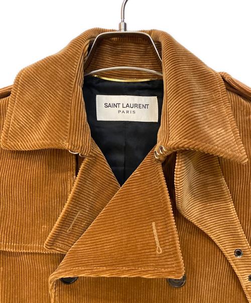 Saint Laurent Paris（サンローランパリ）Saint Laurent Paris (サンローランパリ) コーデュロイPコート ブラウン サイズ:34の古着・服飾アイテム