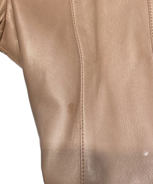 GUCCI（グッチ）GUCCI (グッチ) ベルトループ付きレザージャケット ピンク サイズ:36の古着・服飾アイテム