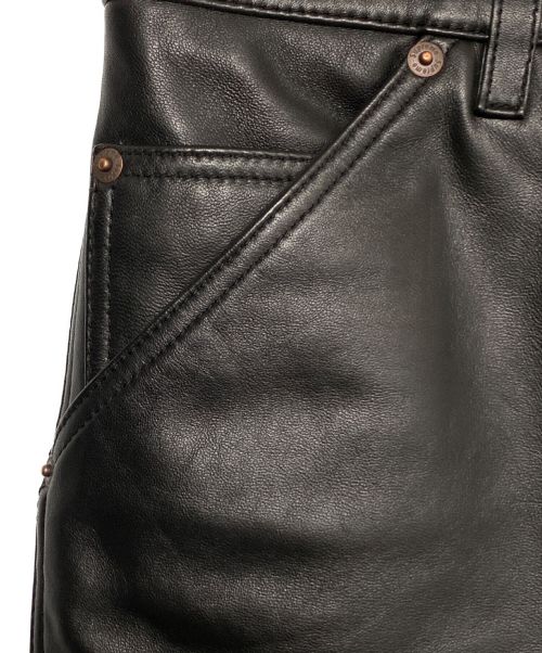 SUPREME（シュプリーム）SUPREME (シュプリーム) Leather Double Knee Painter Pants ブラック サイズ:30 未使用品の古着・服飾アイテム