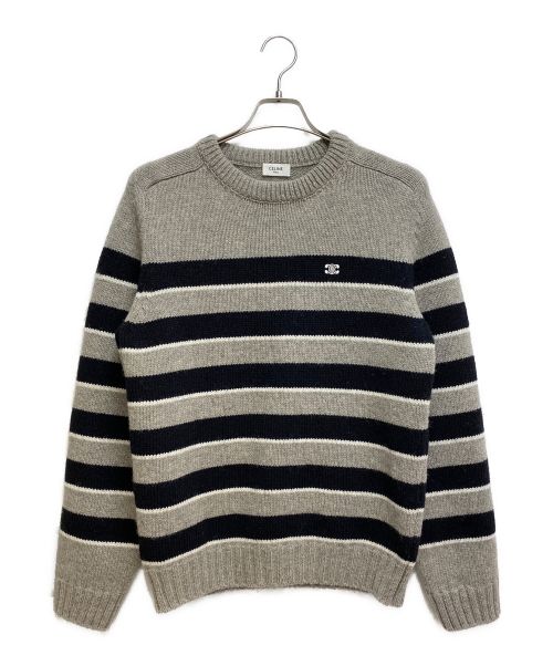 CELINE（セリーヌ）CELINE (セリーヌ) 23AW トリオンフストライプニット ブラック×ベージュ サイズ:Sの古着・服飾アイテム