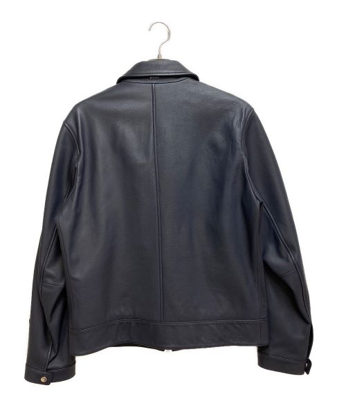 BOSS（ボス）BOSS (ボス) レザージャケット ネイビー サイズ:48の古着・服飾アイテム