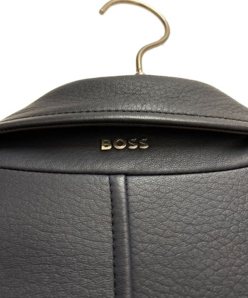 BOSS（ボス）BOSS (ボス) レザージャケット ネイビー サイズ:48の古着・服飾アイテム