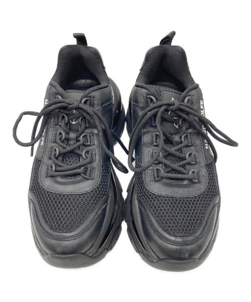 NAKEDOWOLFE（ネイキッドウルフ）NAKEDOWOLFE (ネイキッドウルフ) プラットフォームスニーカー ブラック サイズ:24.5の古着・服飾アイテム