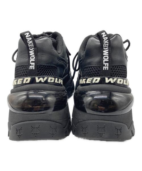 NAKEDOWOLFE（ネイキッドウルフ）NAKEDOWOLFE (ネイキッドウルフ) プラットフォームスニーカー ブラック サイズ:24.5の古着・服飾アイテム
