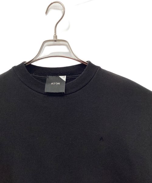 ATON（エイトン）ATON (エイトン) GARMENT DYE URAKE | OVERSIZED SWEAT SHIRT ブラック サイズ:02の古着・服飾アイテム