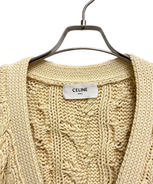 CELINE（セリーヌ）CELINE (セリーヌ) コットンンチャンキーニットカーディガン イエロー サイズ:Mの古着・服飾アイテム