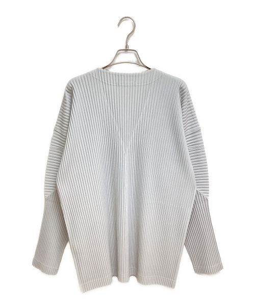 HOMME PLISSE ISSEY MIYAKE（オム プリッセ イッセイ ミヤケ）HOMME PLISSE ISSEY MIYAKE (オムプリッセ イッセイ ミヤケ) プリーツカーディガン グレー サイズ:3の古着・服飾アイテム