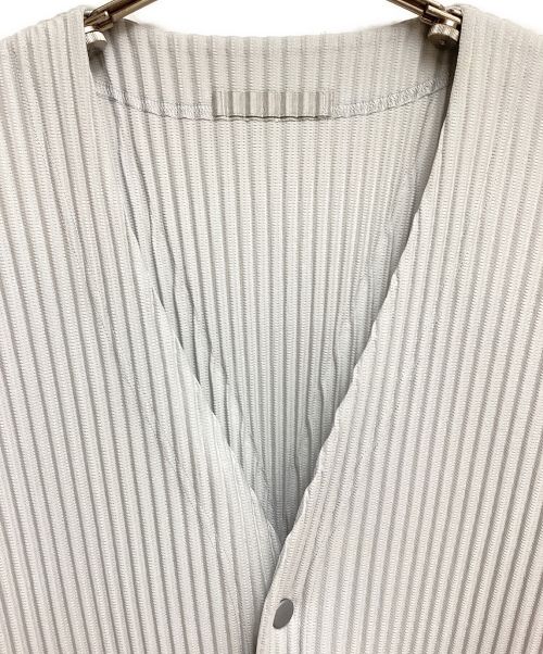 HOMME PLISSE ISSEY MIYAKE（オム プリッセ イッセイ ミヤケ）HOMME PLISSE ISSEY MIYAKE (オムプリッセ イッセイ ミヤケ) プリーツカーディガン グレー サイズ:3の古着・服飾アイテム