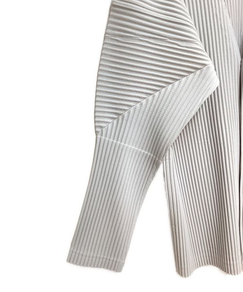 HOMME PLISSE ISSEY MIYAKE（オム プリッセ イッセイ ミヤケ）HOMME PLISSE ISSEY MIYAKE (オムプリッセ イッセイ ミヤケ) プリーツカーディガン グレー サイズ:3の古着・服飾アイテム