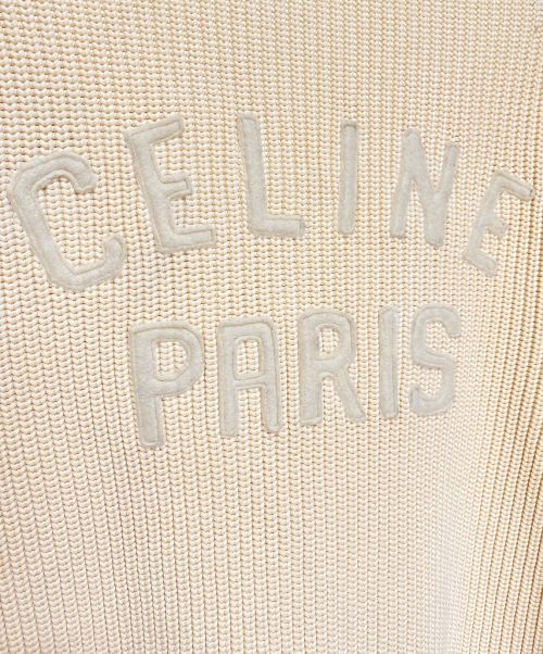 CELINE（セリーヌ）CELINE (セリーヌ) 23AW カレッジウールニットカーディガン アイボリー サイズ:Sの古着・服飾アイテム