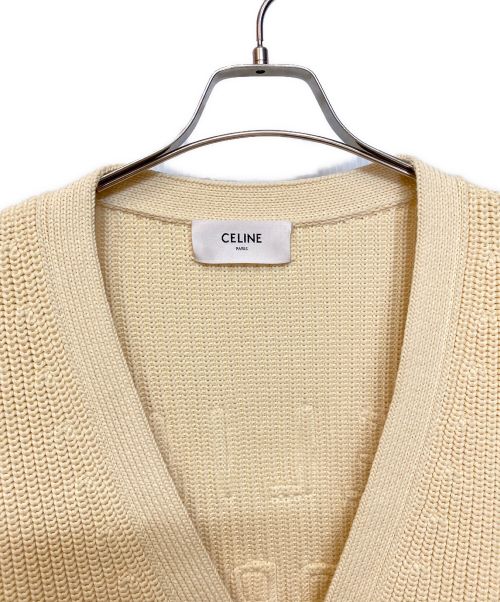 CELINE（セリーヌ）CELINE (セリーヌ) 23AW カレッジウールニットカーディガン アイボリー サイズ:Sの古着・服飾アイテム