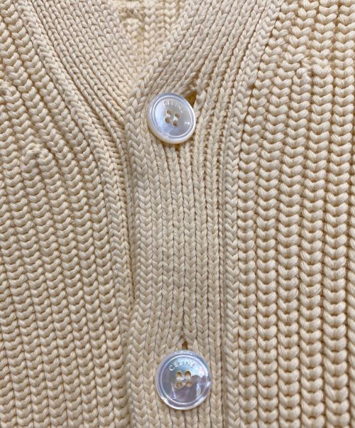 CELINE（セリーヌ）CELINE (セリーヌ) 23AW カレッジウールニットカーディガン アイボリー サイズ:Sの古着・服飾アイテム