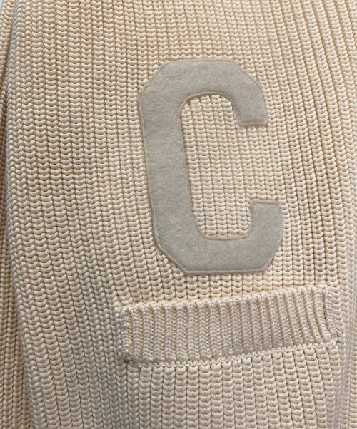 CELINE（セリーヌ）CELINE (セリーヌ) 23AW カレッジウールニットカーディガン アイボリー サイズ:Sの古着・服飾アイテム